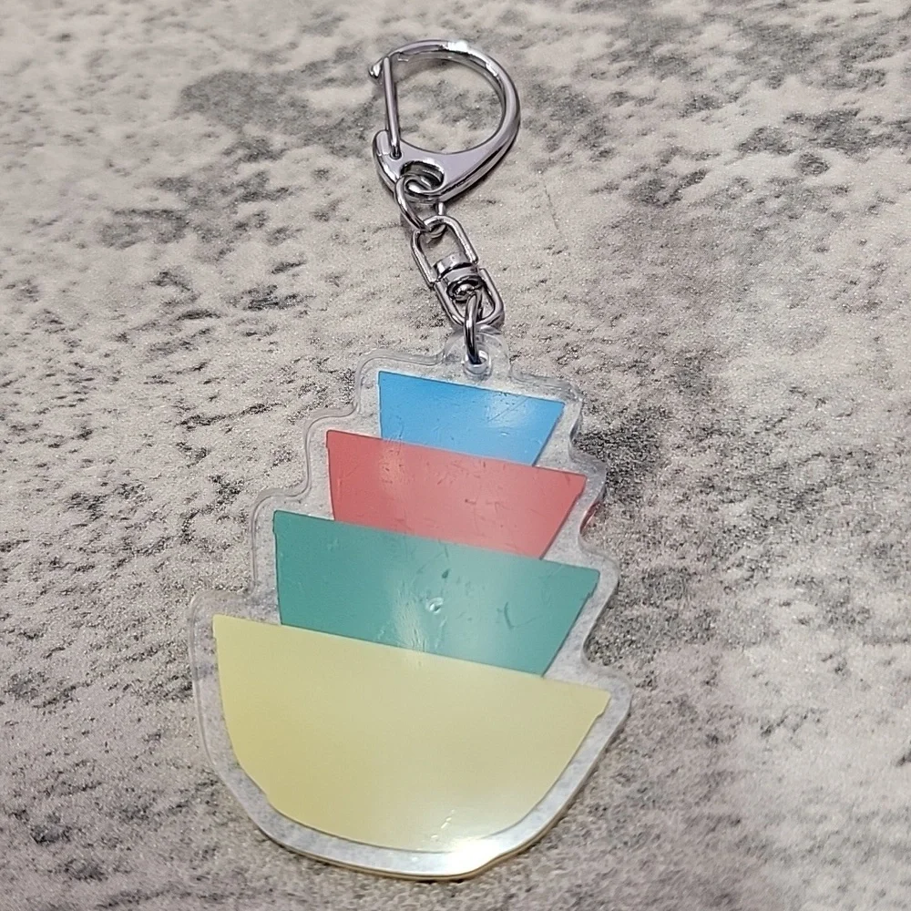 Pyrex Primary stack Keychain Keyring - Picture 2 of 2